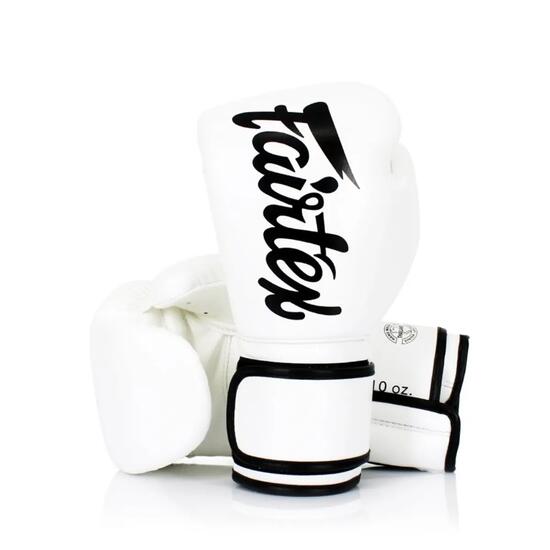 Guantoni da boxe Fairtex BGV14 – Microfibra – Bianco/Nero – 14 oz