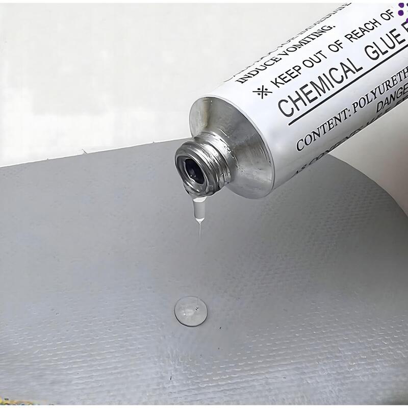 Kit reparatie SUP, caiac si barca gonflabila, petice vinil, lipici, cheie valva