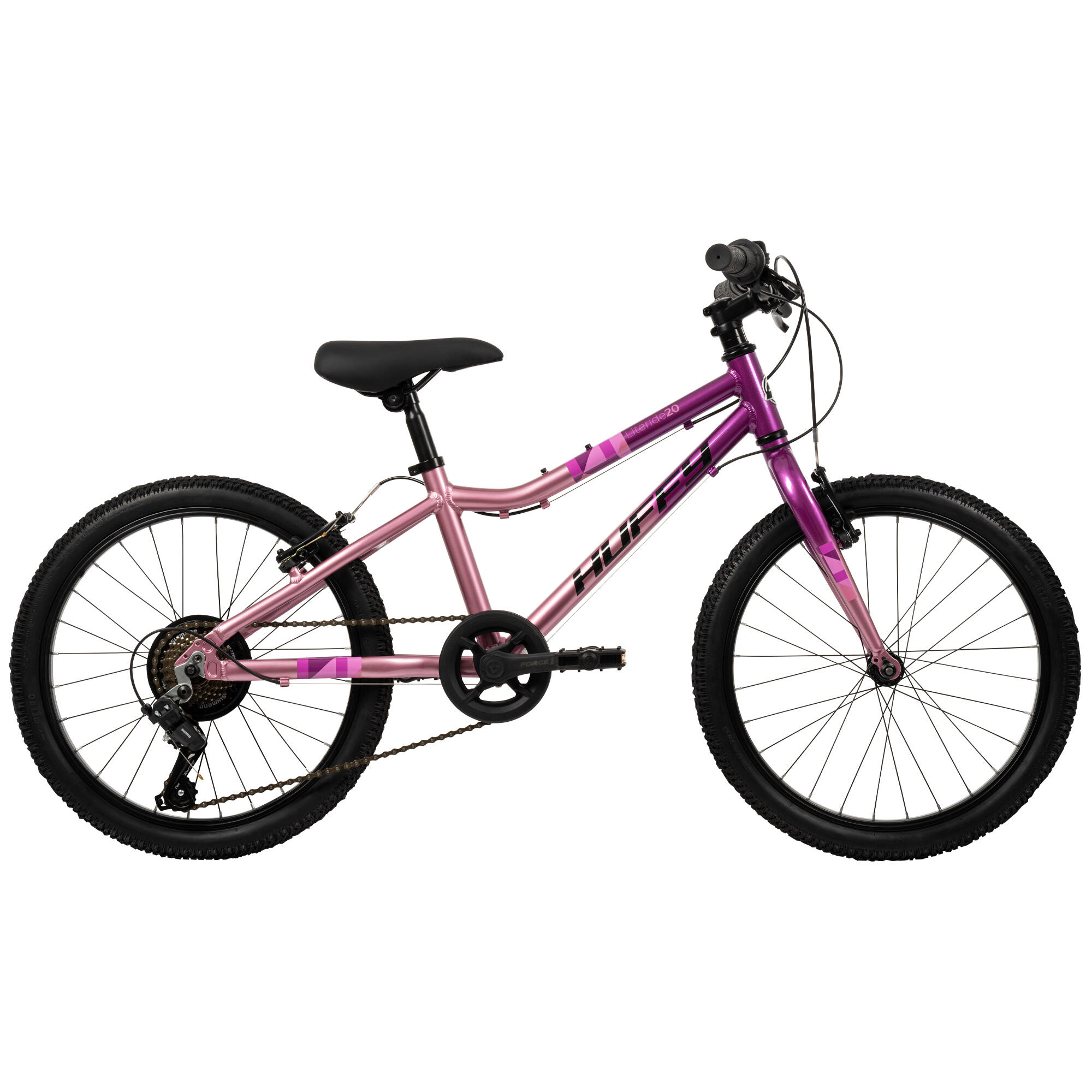 Huffy 20 inch Literide 7-versnellingen fiets, neonroze, grijs, voor 7 tot 9 jaar 2/7