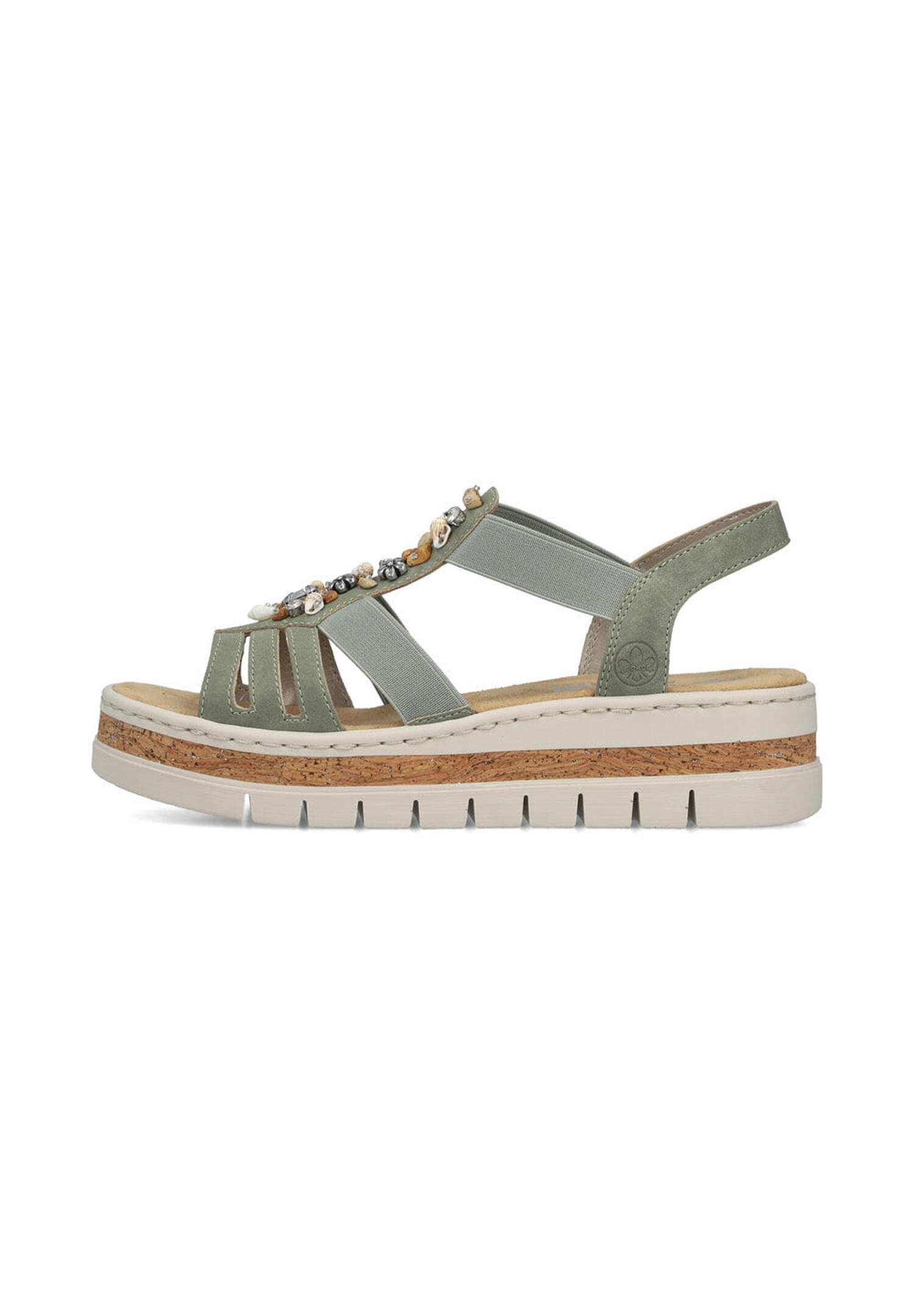 Rieker Damen Keilsandaletten Sandalen Ultraleicht V4949-52 Green 3/5