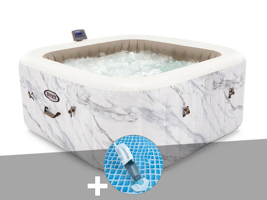 Kit spa gonflable PureSpa Calacatta carré Bulles 4 places + Aspirateur