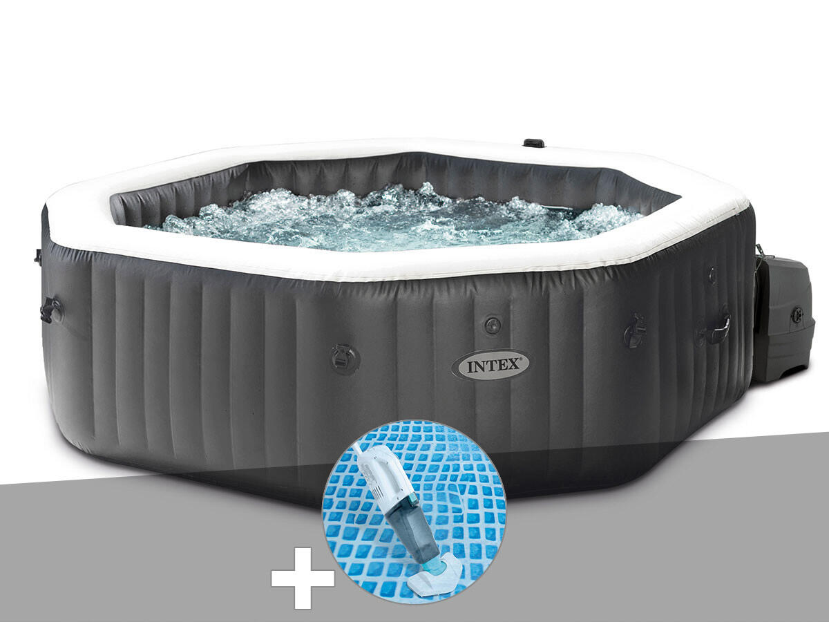 Kit spa gonflable  PureSpa Carbone octogonal Bulles et Jets 4 places + 1/1