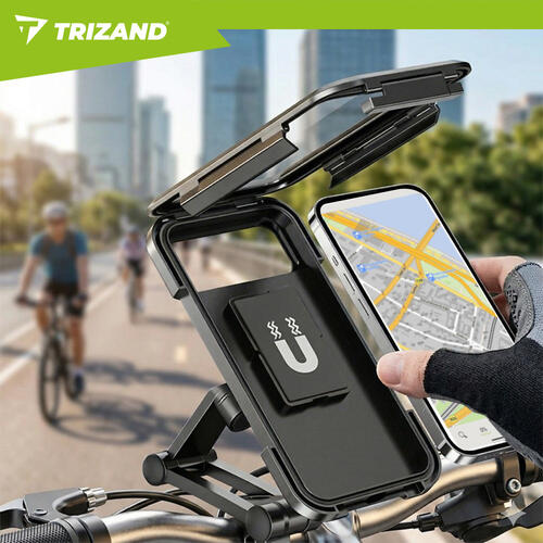 Suport de telefon cu husa impermeabila, reglare 360°, securitate magnetica