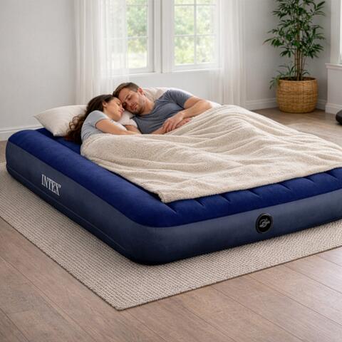 Saltea gonflabila dubla, Intex, Dura-Beam Fiber-Tech, 137 x 191 x 25 cm, 272 kg
