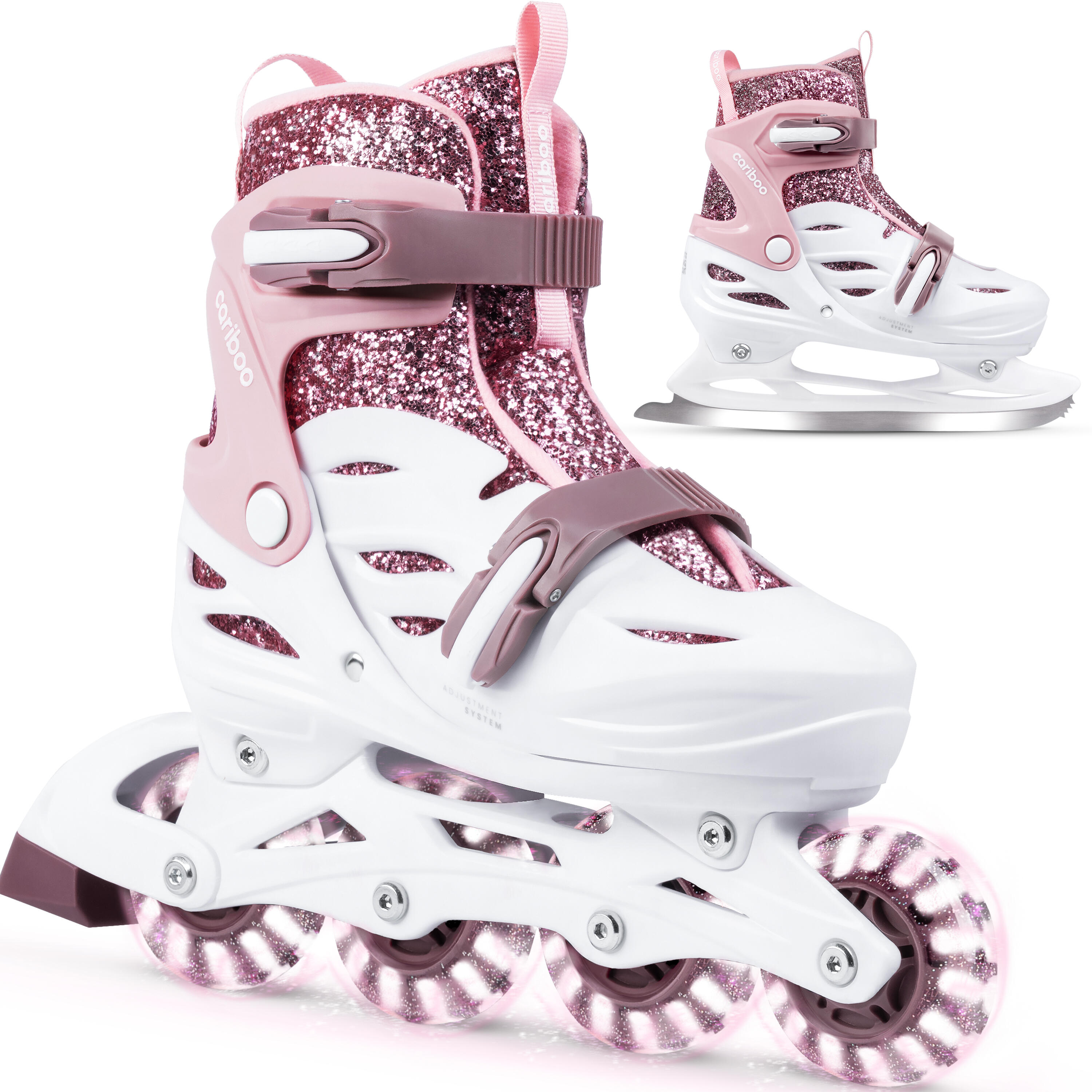 Cariboo Ballerina 2w1 Rolko-łyżwy dziecięce z kółkami LED 1/7