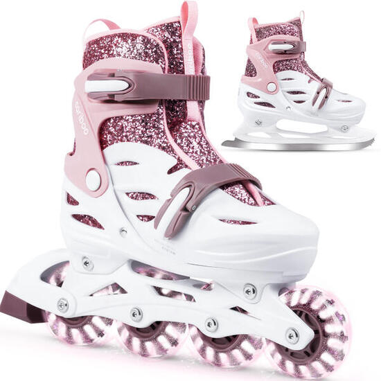 Cariboo Ballerina 2w1 Rolko-łyżwy dziecięce z kółkami LED