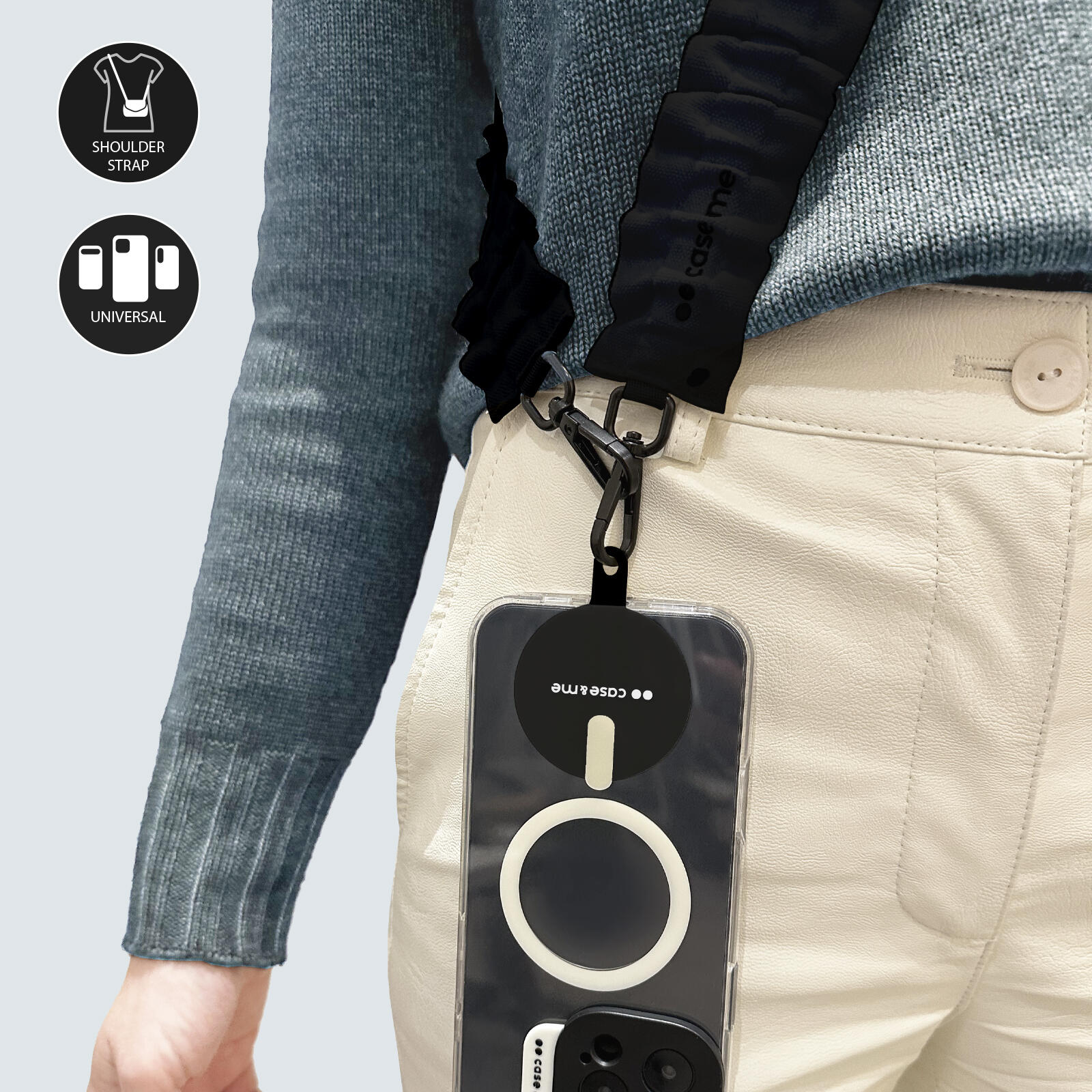 Lanière universelle pour smartphone en tissu à volants 3/4