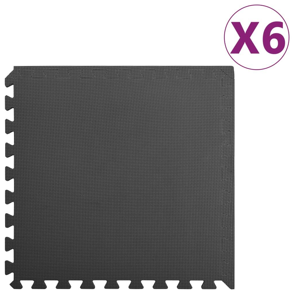 VidaXL Tappetini Puzzle EVA 6 pz 2,16 m² Nero 1/3