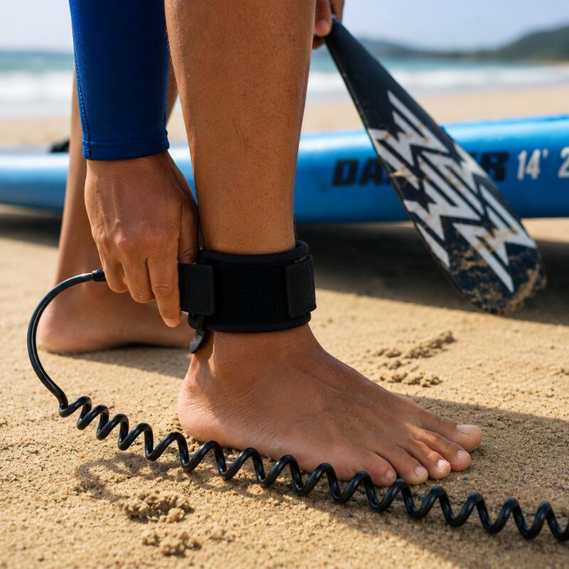 Cordon siguranta pentru placa SUP, leash reglabil pana la 3.3 m, anti-incurcare