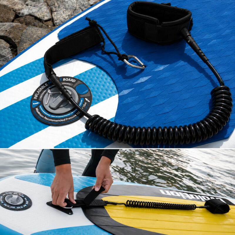 Cordon siguranta pentru placa SUP, leash reglabil pana la 3.3 m, anti-incurcare