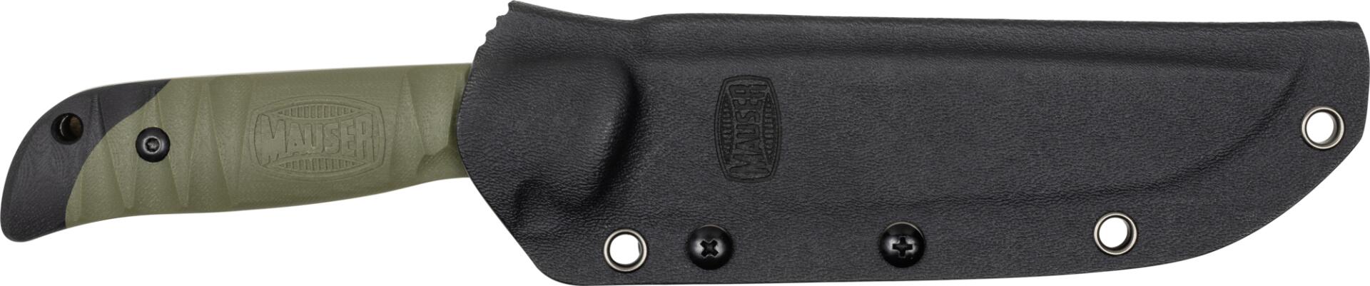 Jagdmesser Bushcrafter 13cm Kydex‑Scheide Sandvik-Stahl grün 3/5