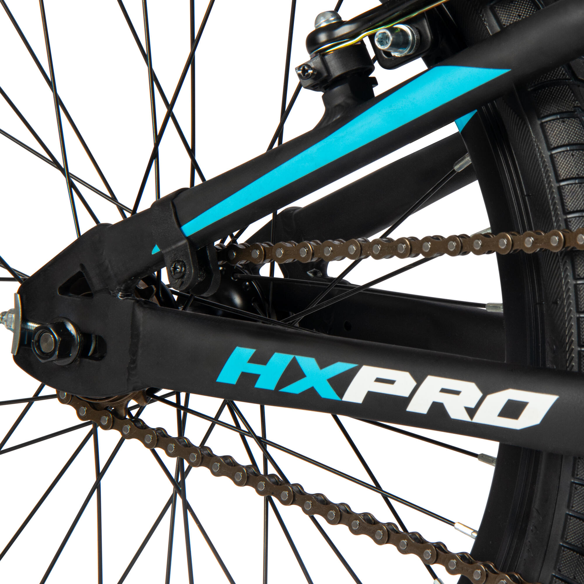 HX Pro 20-inch aluminium BMX-racefiets, zwart en blauw 5/7