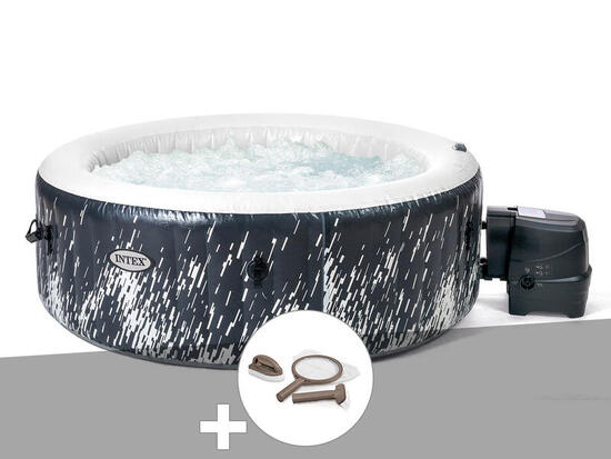 Kit spa gonflable PureSpa Galaxie rond Bulles avec LED 4 places + Kit