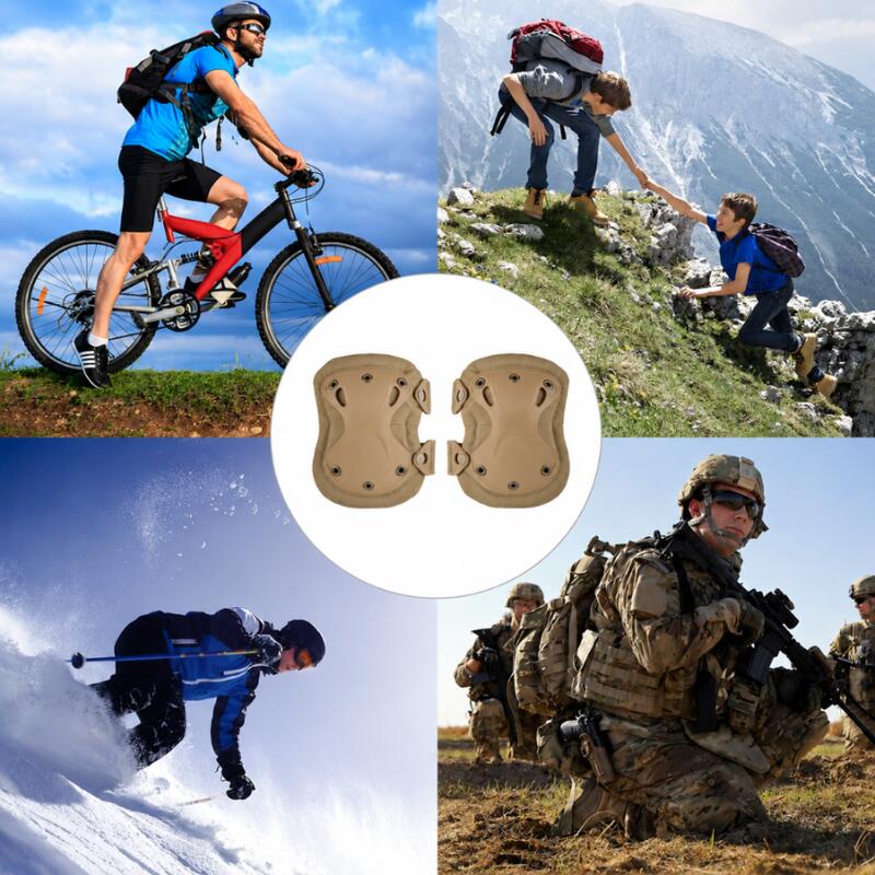 Set genunchiere si cotiere tactice, policarbonat, benzi elastice, fixare velcro