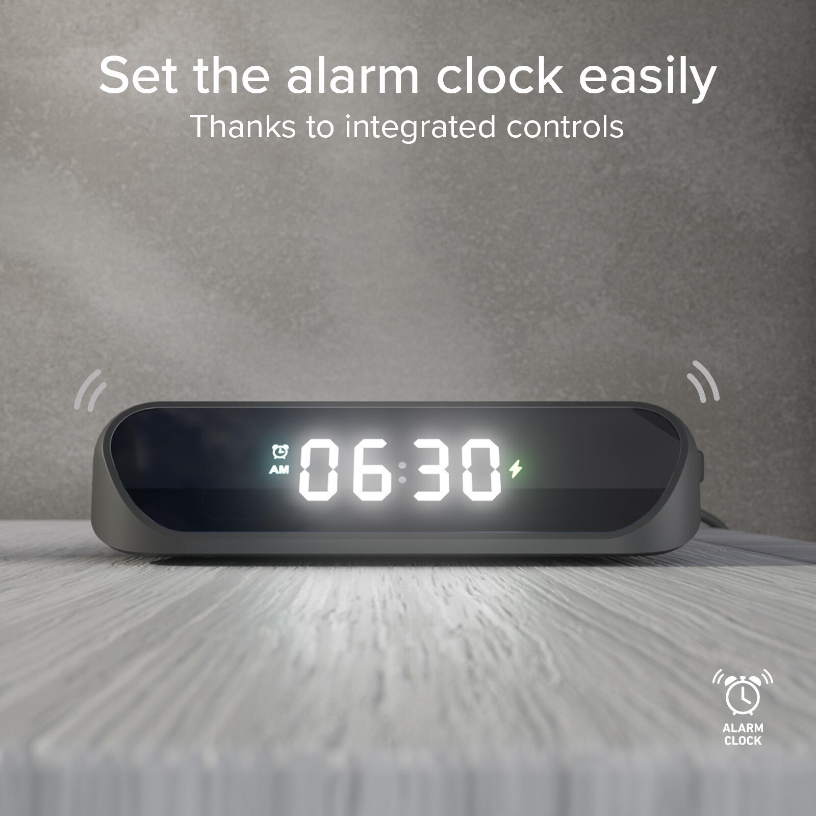 Sveglia 2 in 1 con Ricarica Wireless 4/7