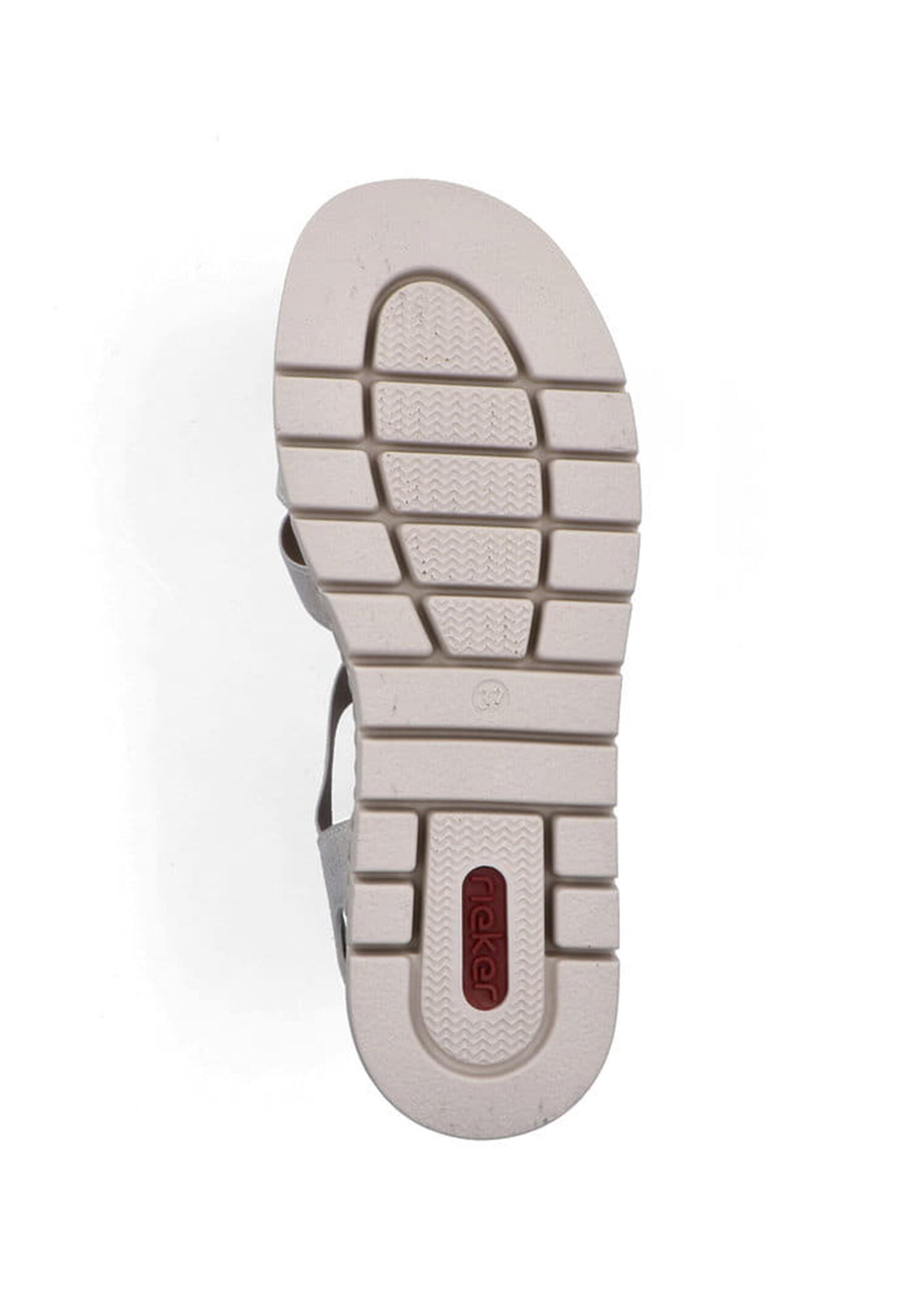 Rieker Damen Keilsandaletten Sandalen Ultraleicht V4918-90 Silver/Platinium 4/5