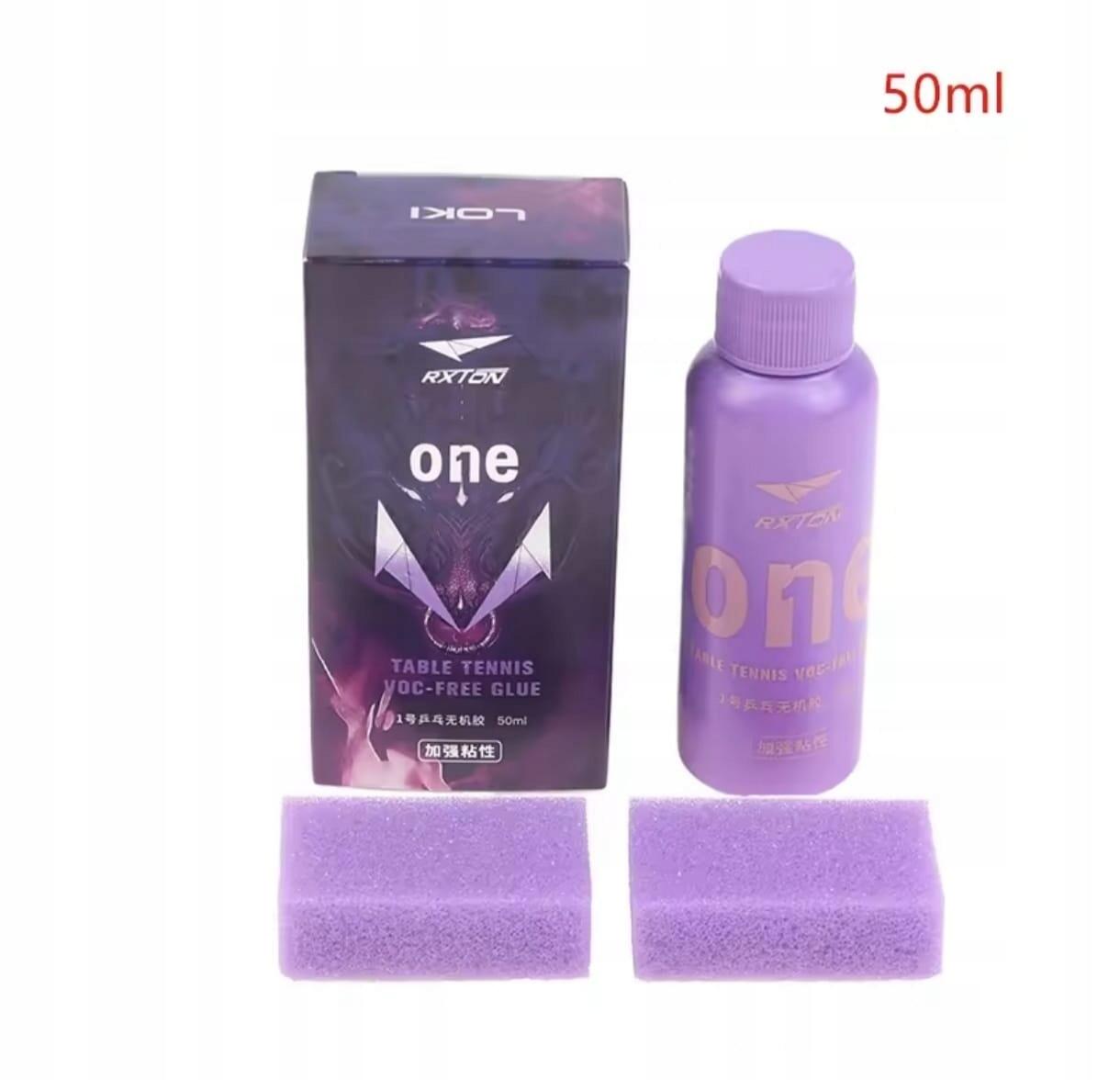 KLEJ NA RAKIETKĘ DO TENISA STOŁOWEGO DO KLEJENIA OKŁADZINY GUMY 50 ml LOKI 2/4