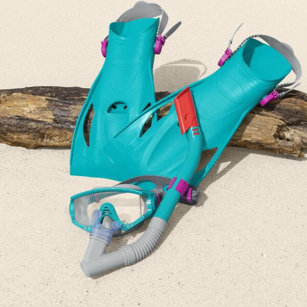 Set snorkeling Bestway, masca, tub si labe inot, protectie UV, marimea 41-46