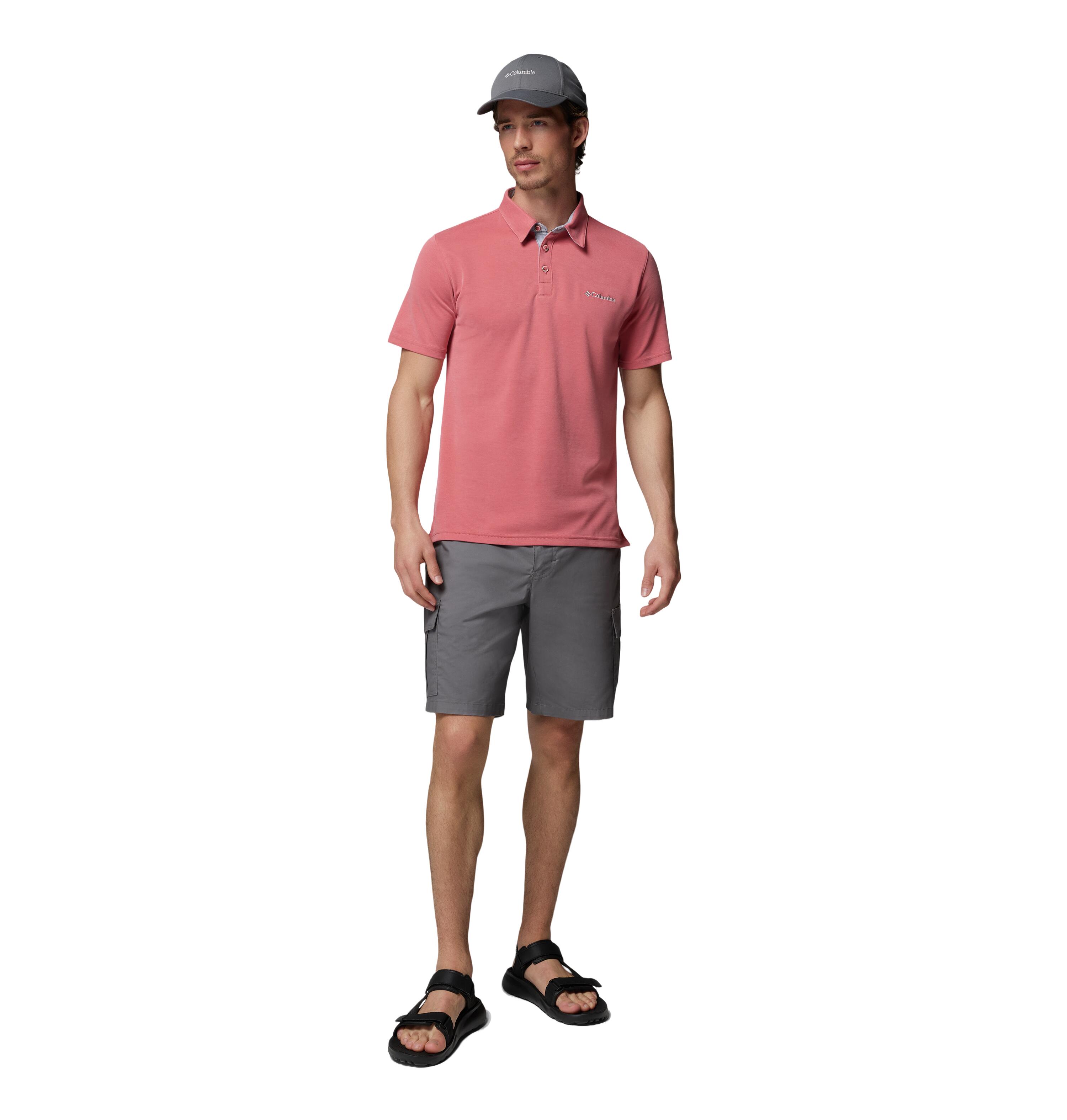 Nelson Point Polo Heren Polo Washed Red 3/4