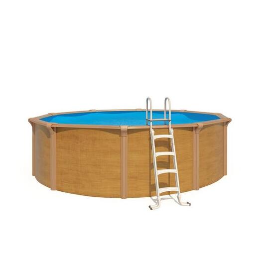 Piscine hors sol acier ronde Ø 4,55 x 1,32 m aspect bois OSMOSE