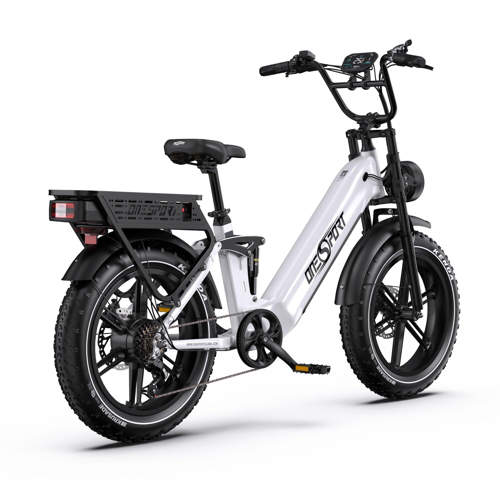 Bicicleta elétrica Onesport OT08 Pro 20" bateria dupla 48V 36Ah 7 veloc 25km/h 3/7