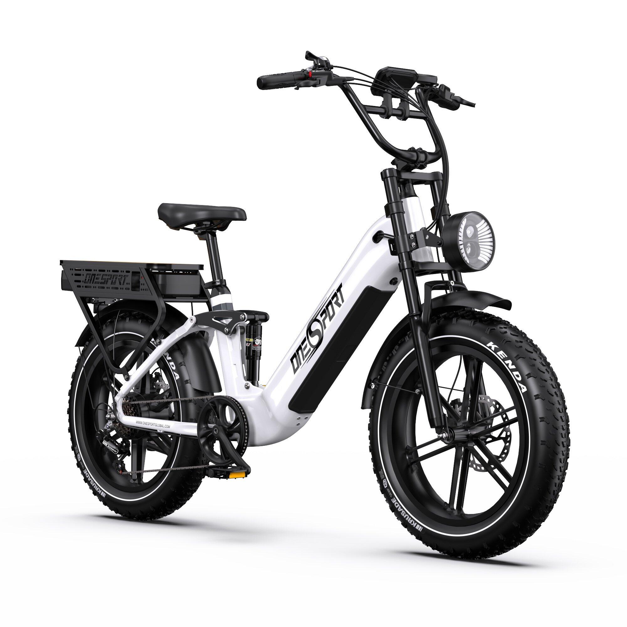 Bicicleta elétrica Onesport OT08 Pro 20" bateria dupla 48V 36Ah 7 veloc 25km/h 4/7