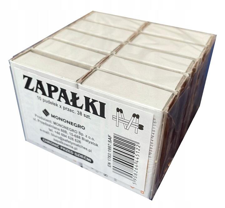 Zestaw Zapałki Klasyczne krótkie 10 pudełek (10x ~38szt.) 2/3