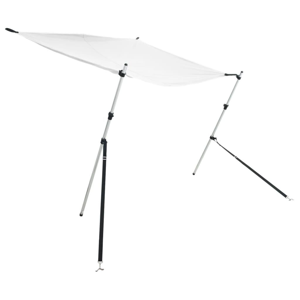 VidaXL tela de sombra T-top 170x170 cm altura 115-183 cm blanco 2/3