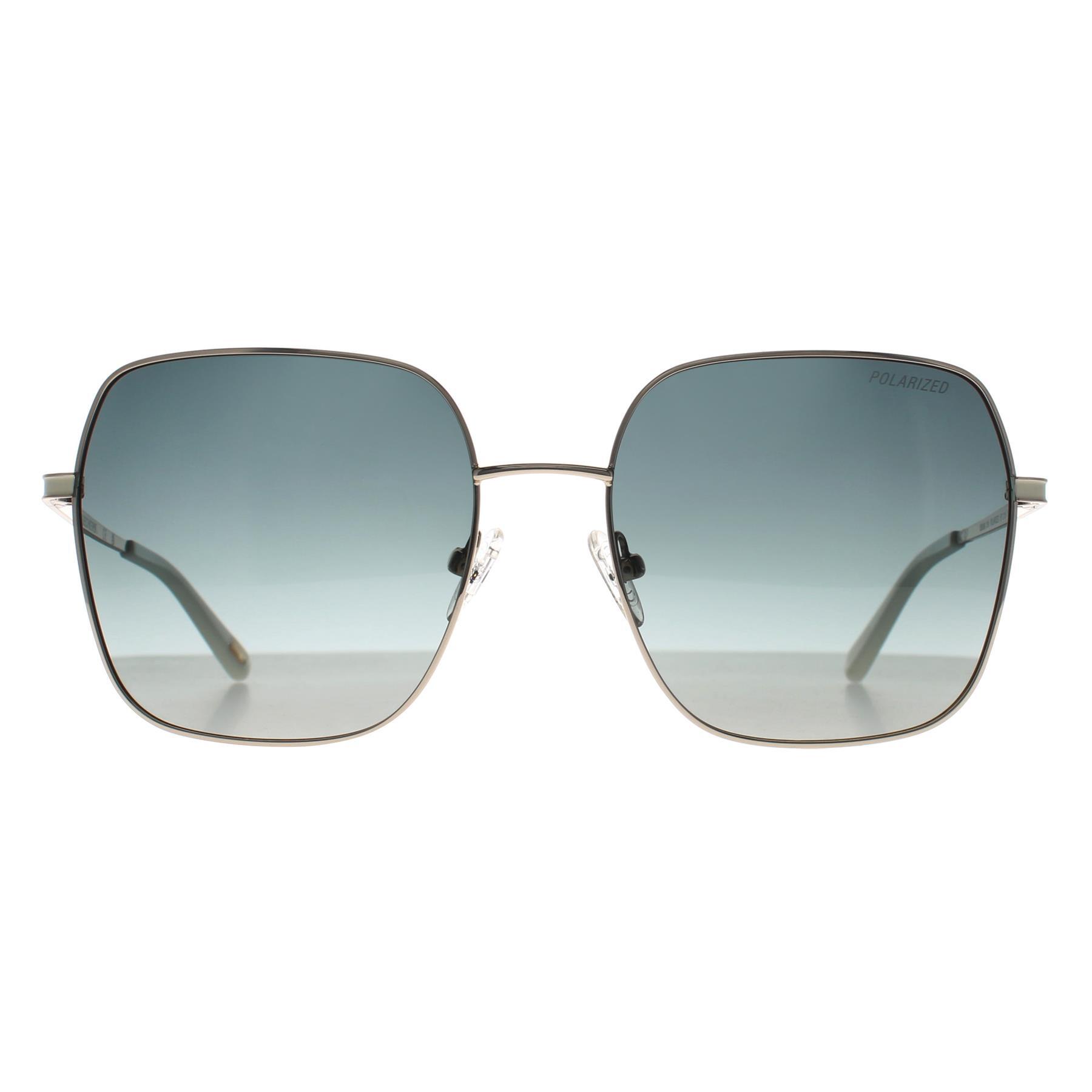Skechers Square Womens Shiny Pale Gold Grey Gradient Polarized SE6266 1/3