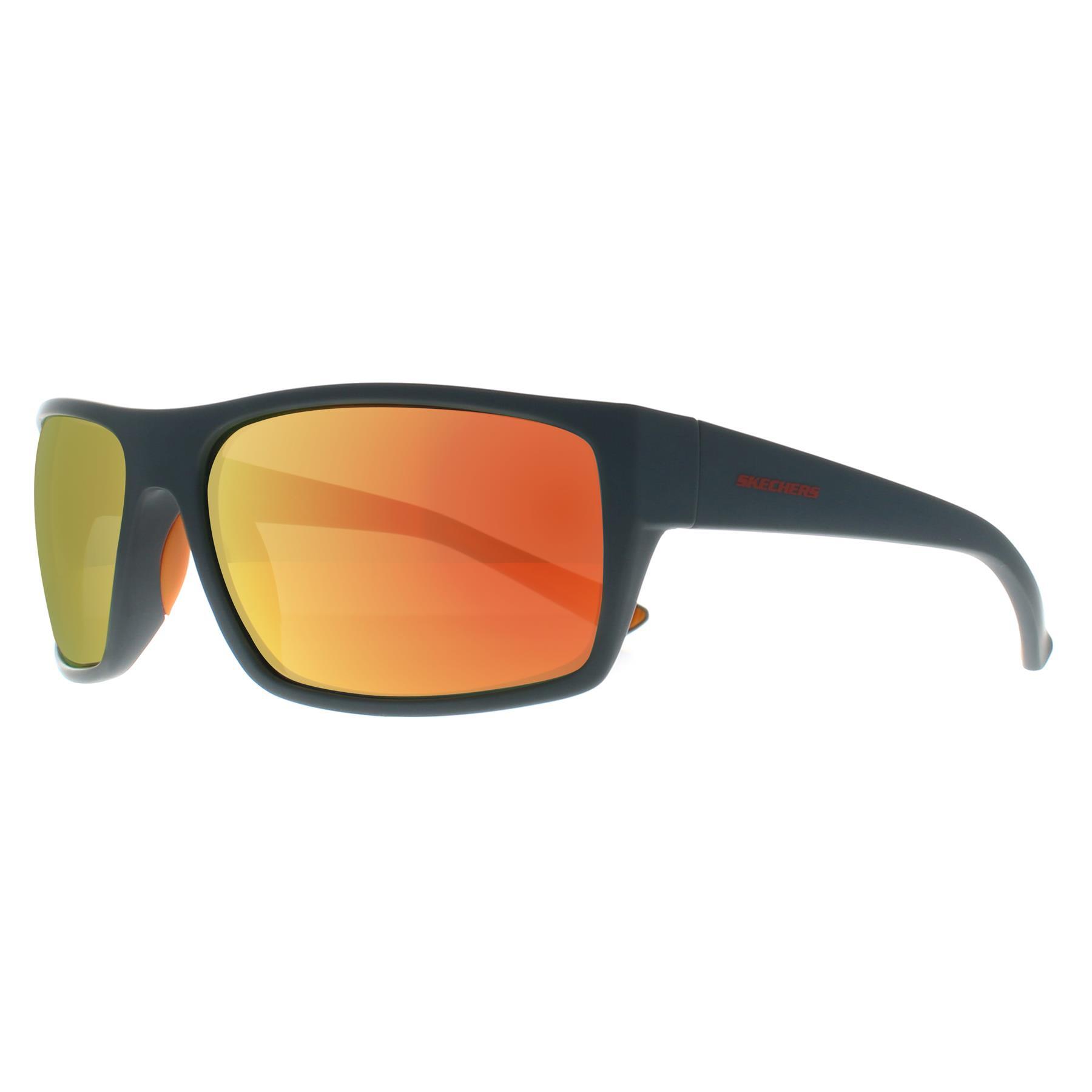 Skechers Wrap Mens Matte Dark Grey Orange Mirror SE6292 2/3