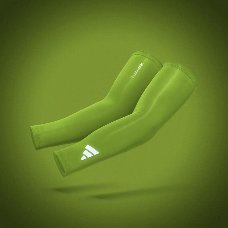 Mâneci compresive pentru brațe Adidas Climacool - Lucid Lemon