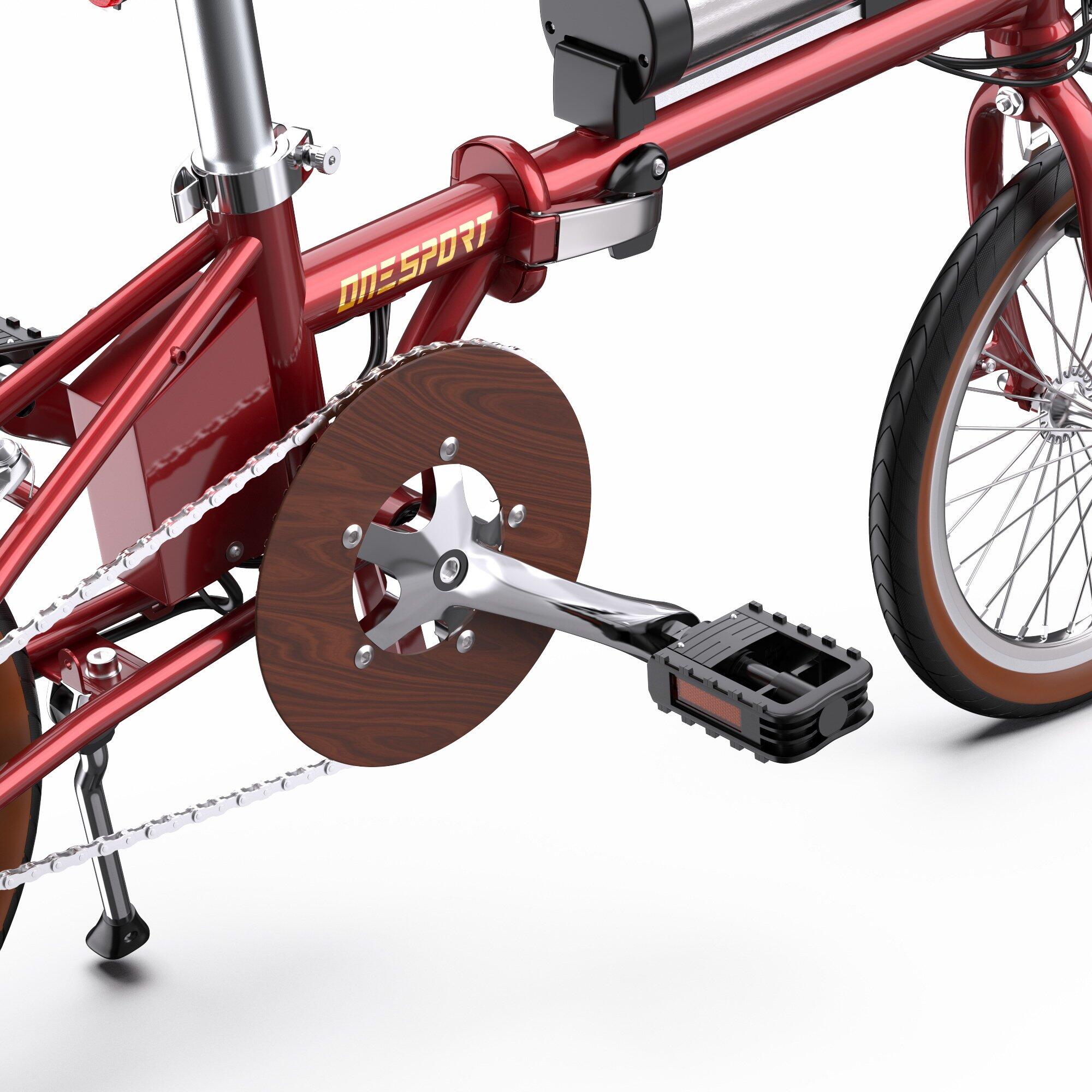 Bicicleta elétrica compacta OT02, 16" dobrável, motor 250W, leve e portátil 7/7