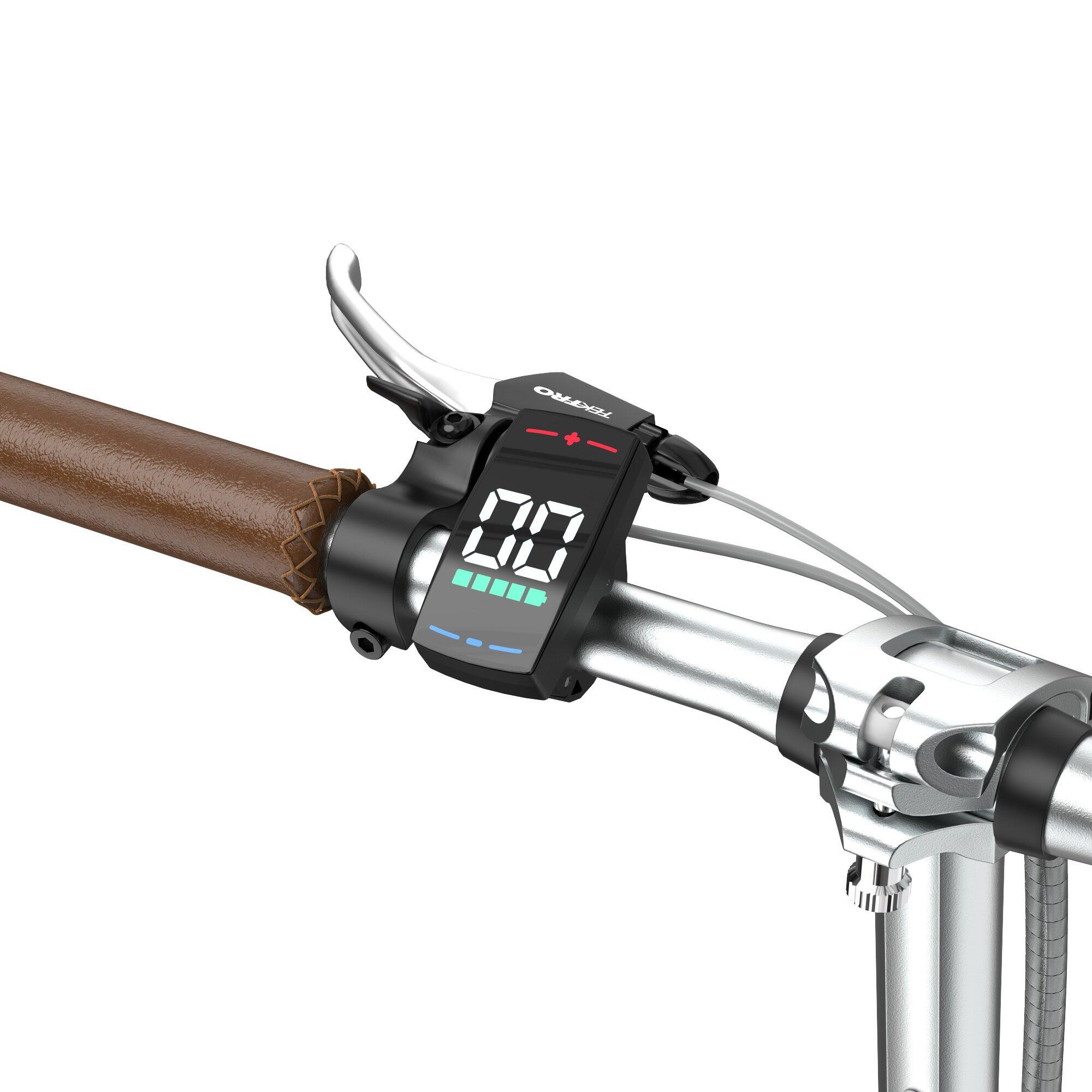 OT02 PRO bicicleta elétrica dobrável 20", motor 250W, Shimano 7 veloc., ecrã LCD 6/7