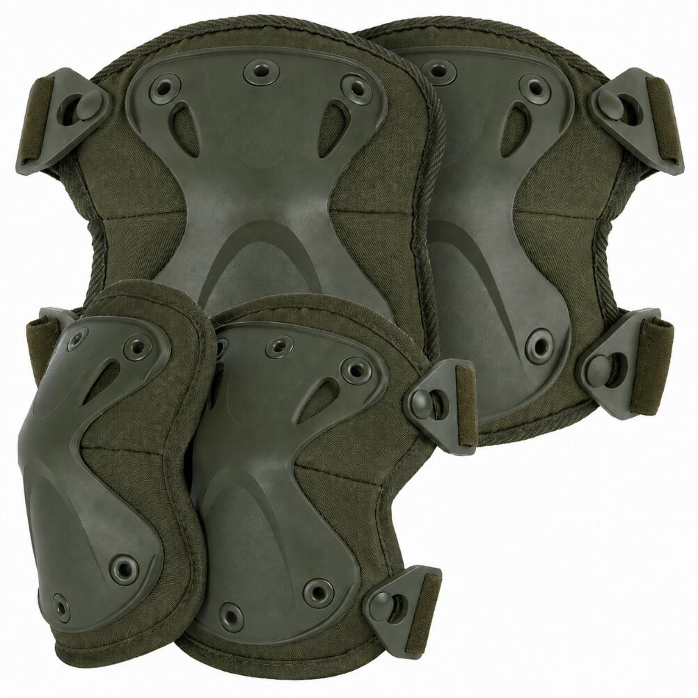Set genunchiere si cotiere tactice, policarbonat, benzi elastice, fixare velcro