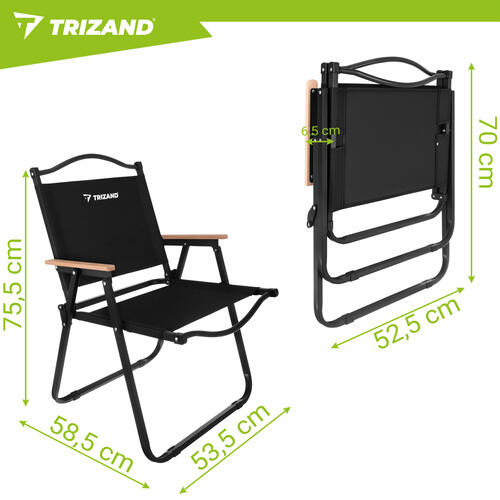 Scaun pliabil gradina, tesatura Oxford suport 120 kg, 75.5 x 58.5 x 53.5 cm