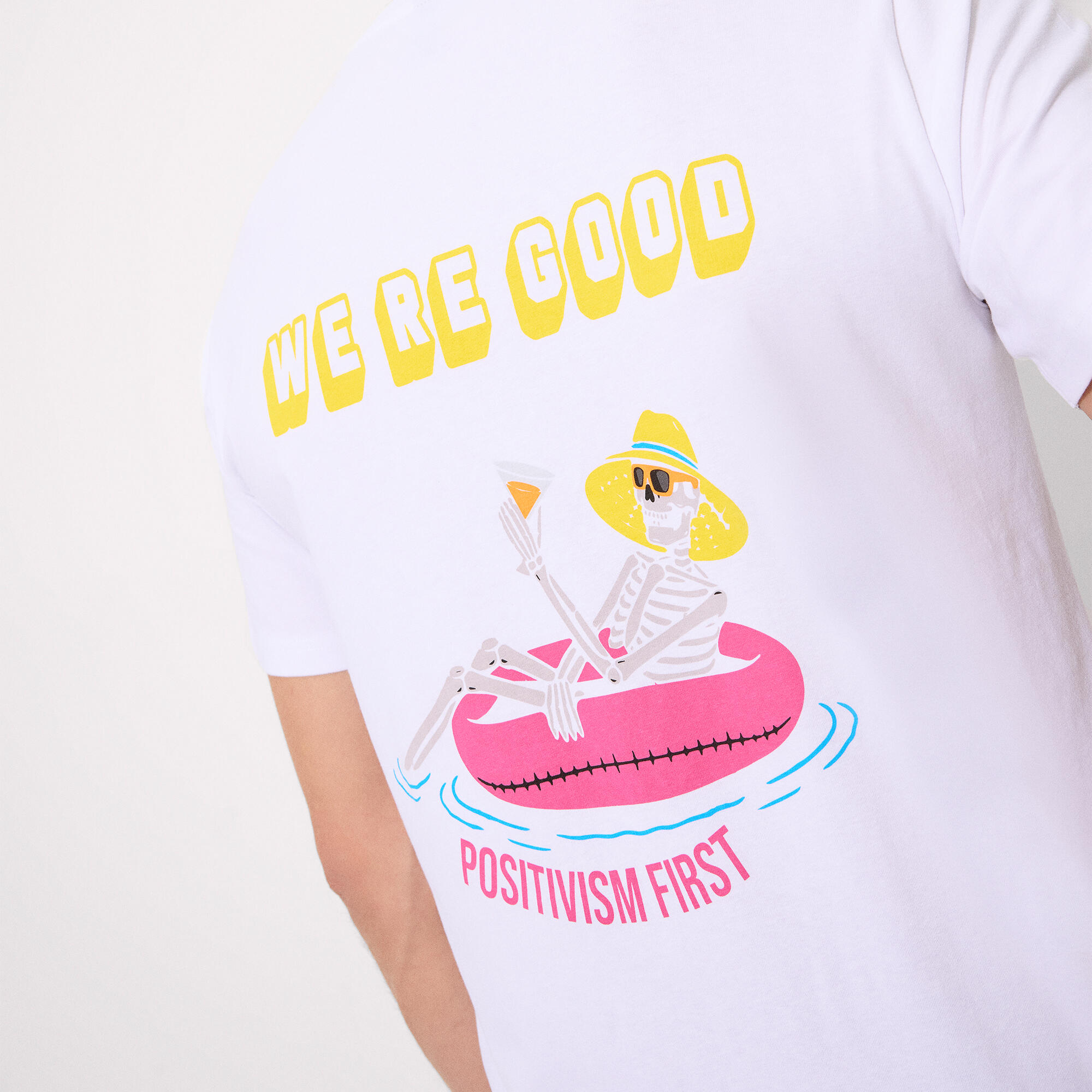 T-shirt à manches courtes blanc à imprimé tête de mort 4/4