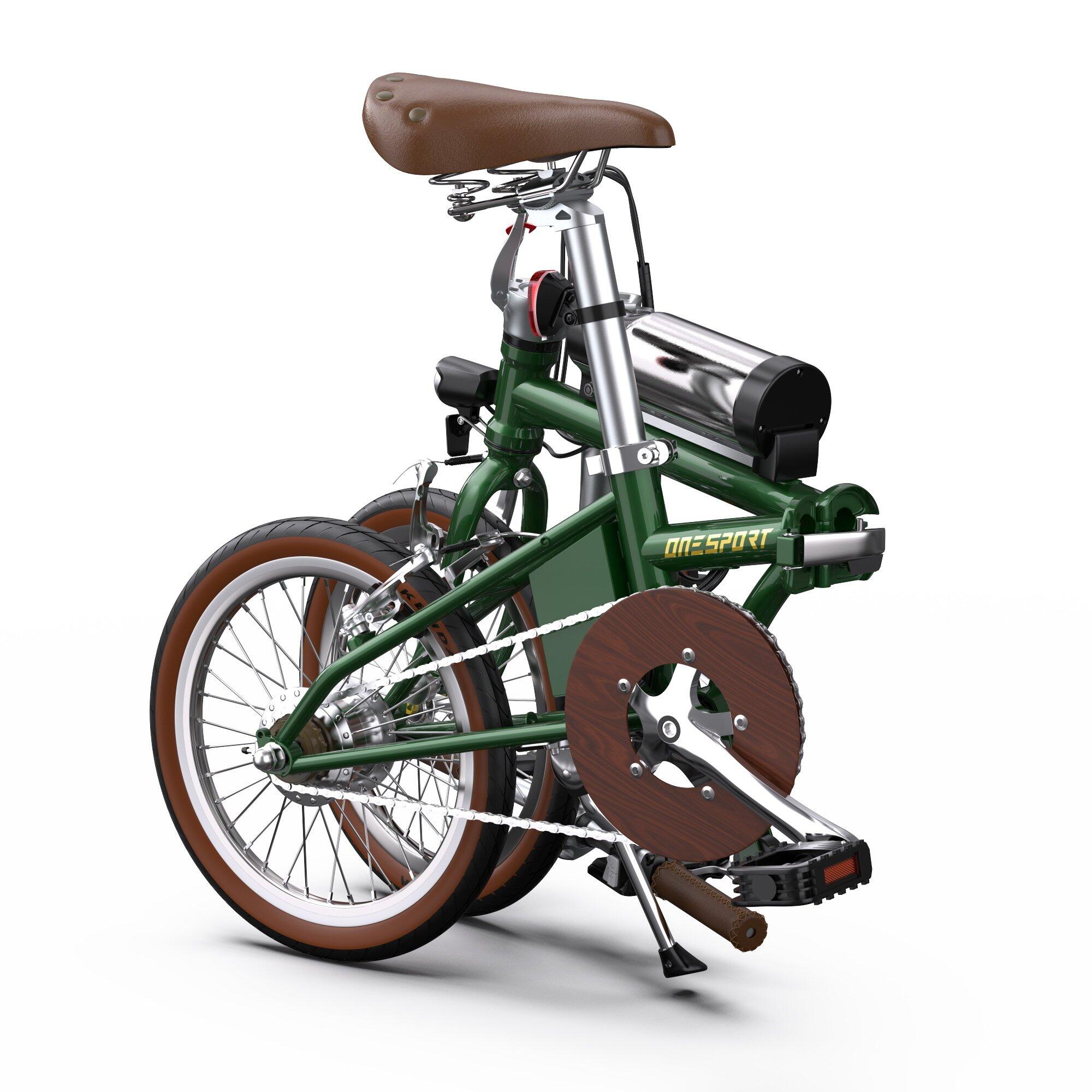 Compacte elektrische fiets OT02, 16" opvouwbaar, 250W motor, licht en draagbaar 2/7