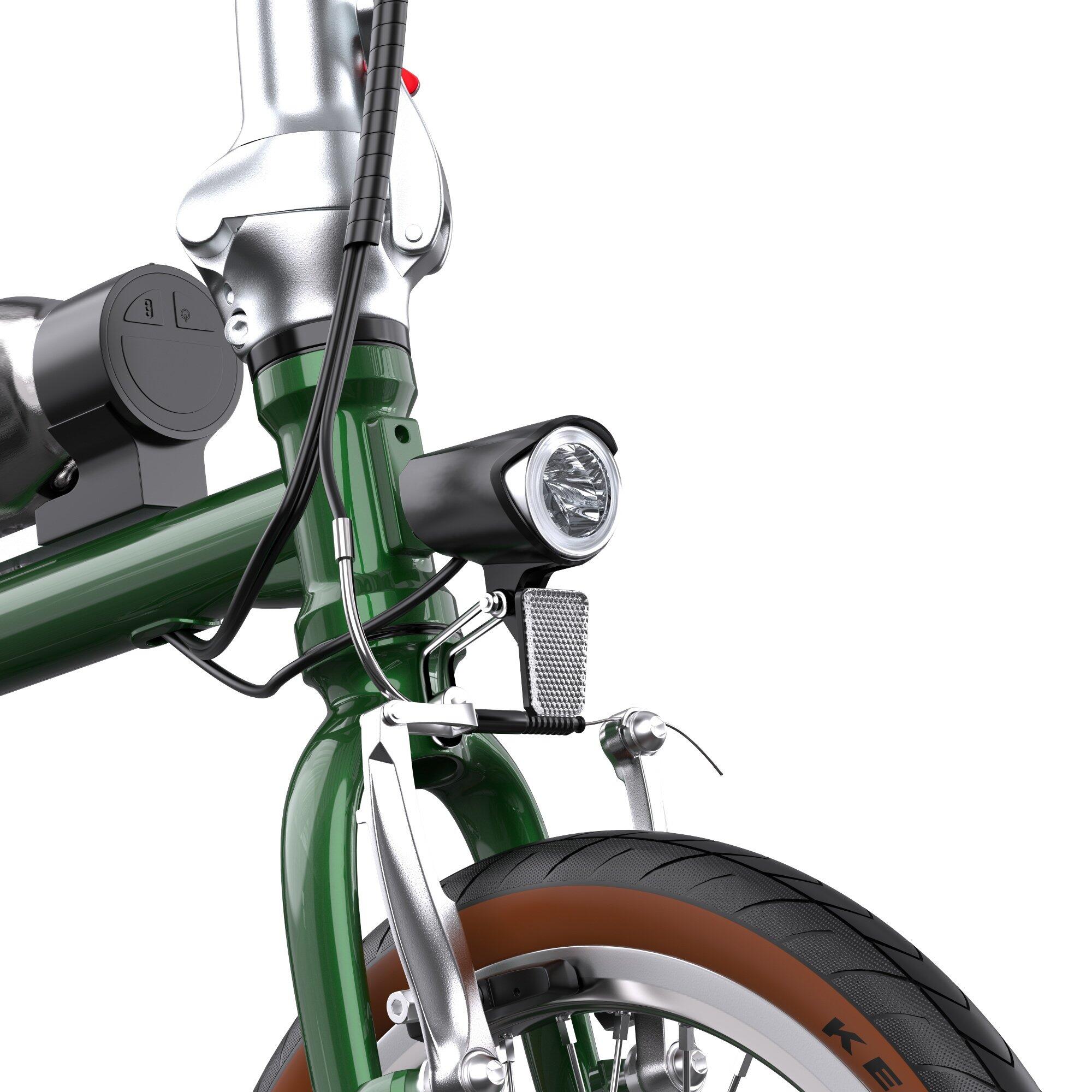 Compacte elektrische fiets OT02, 16" opvouwbaar, 250W motor, licht en draagbaar 5/7