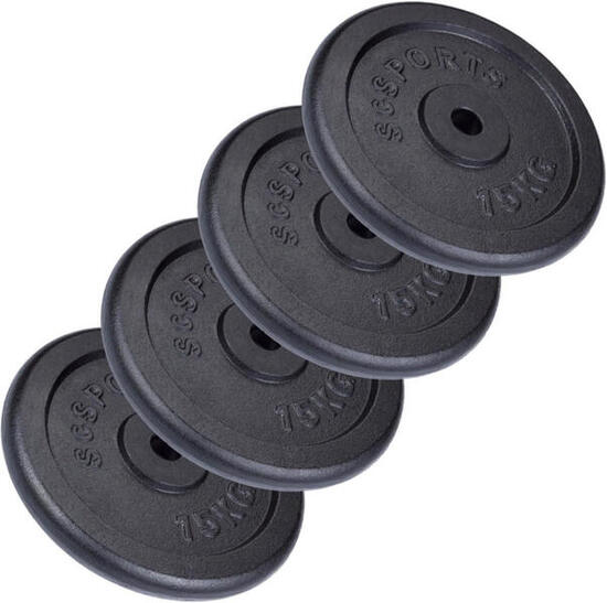 Disques de musculation 30/31 mm en fonte 6x15kg