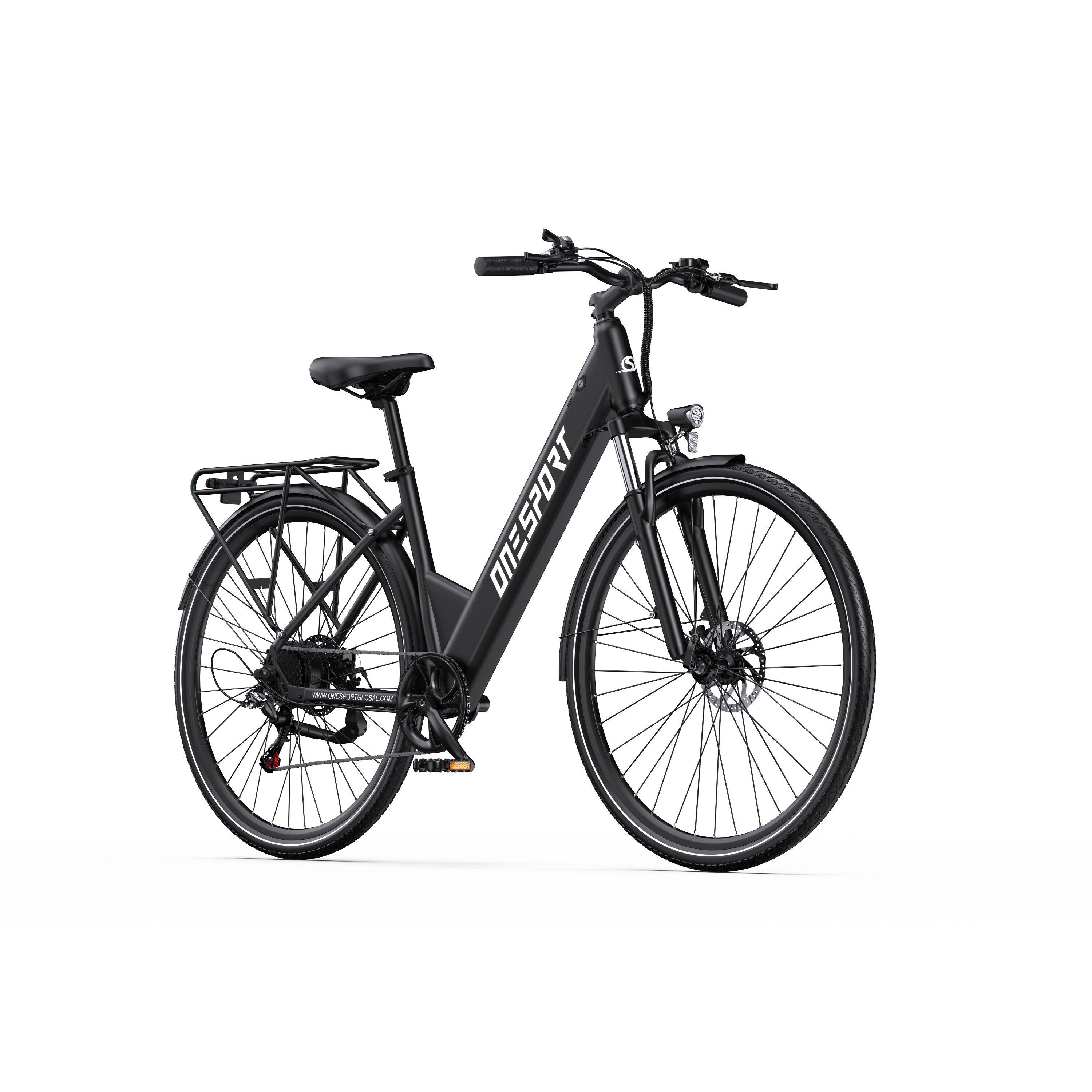 Bicicleta elétrica urbana Onesport OT12 27.5" motor 250W bateria 36V 13Ah 25km/h 3/7