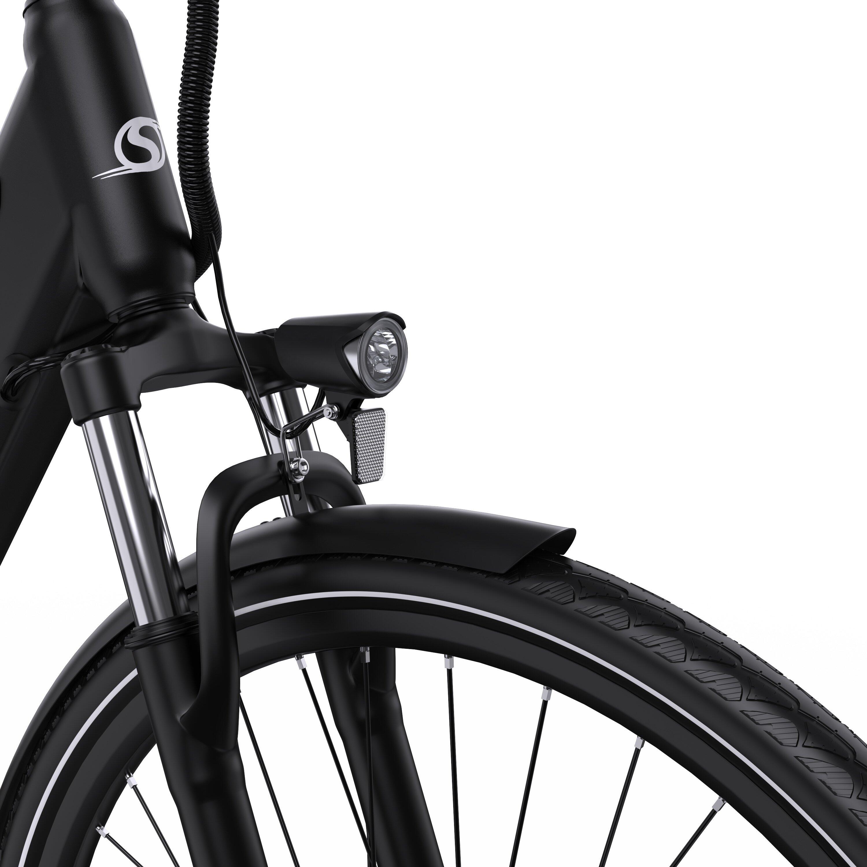 Bicicleta elétrica urbana Onesport OT12 27.5" motor 250W bateria 36V 13Ah 25km/h 5/7