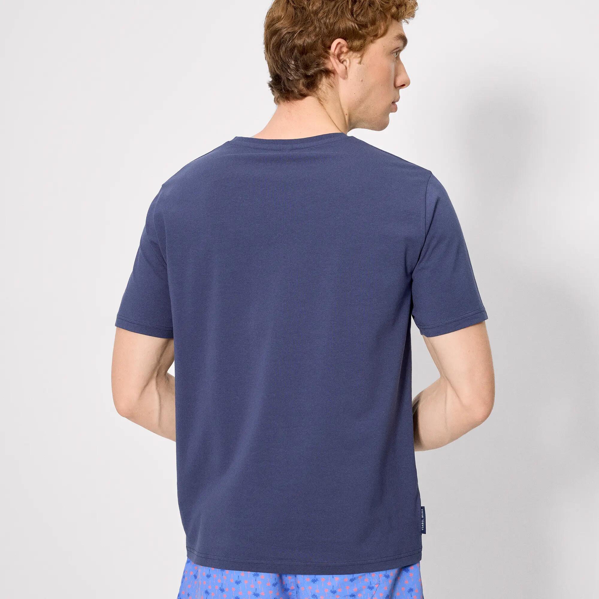 T-shirt à manches courtes bleu marine avec broderie de palmier 2/3