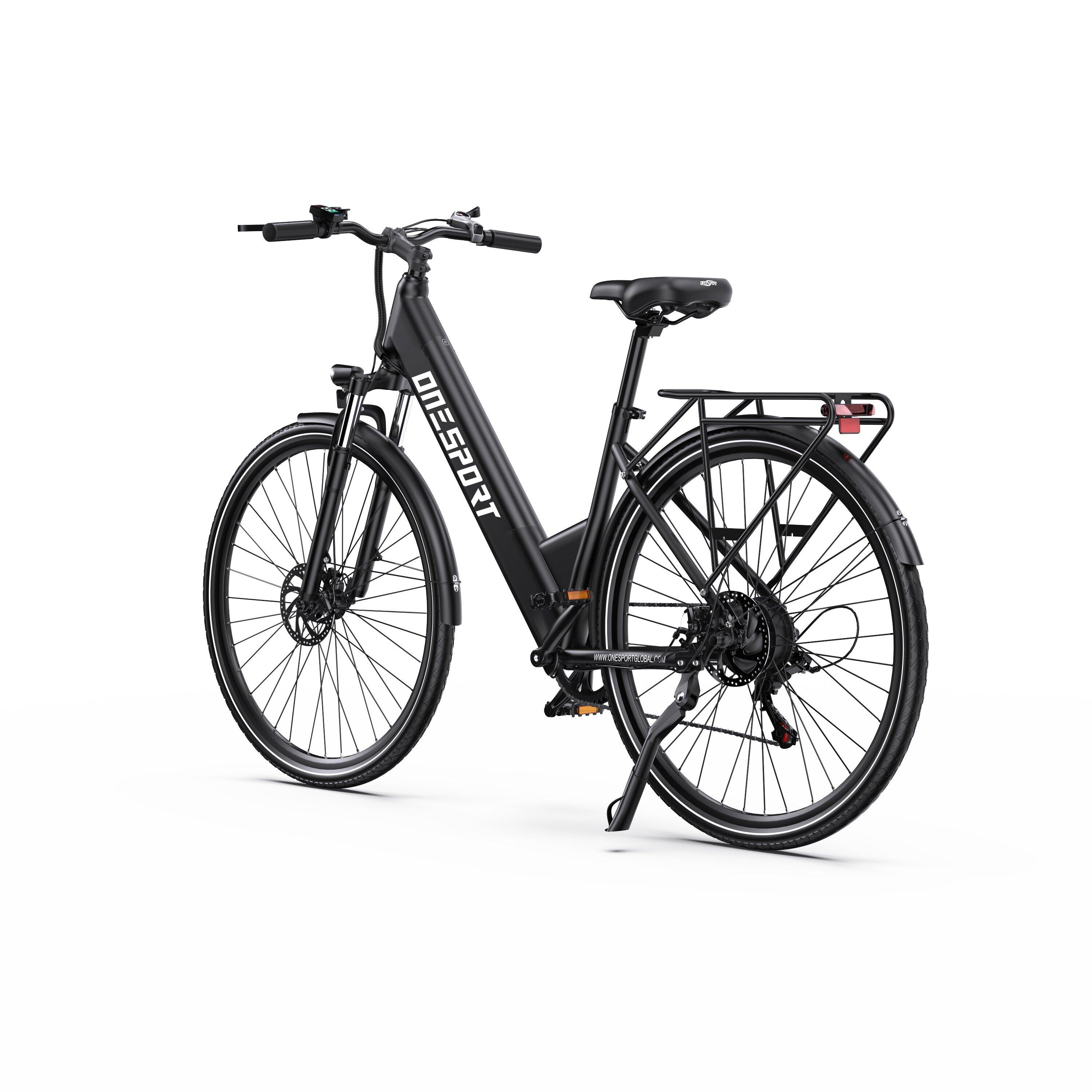 Bicicleta elétrica urbana Onesport OT12 27.5" motor 250W bateria 36V 13Ah 25km/h 4/7