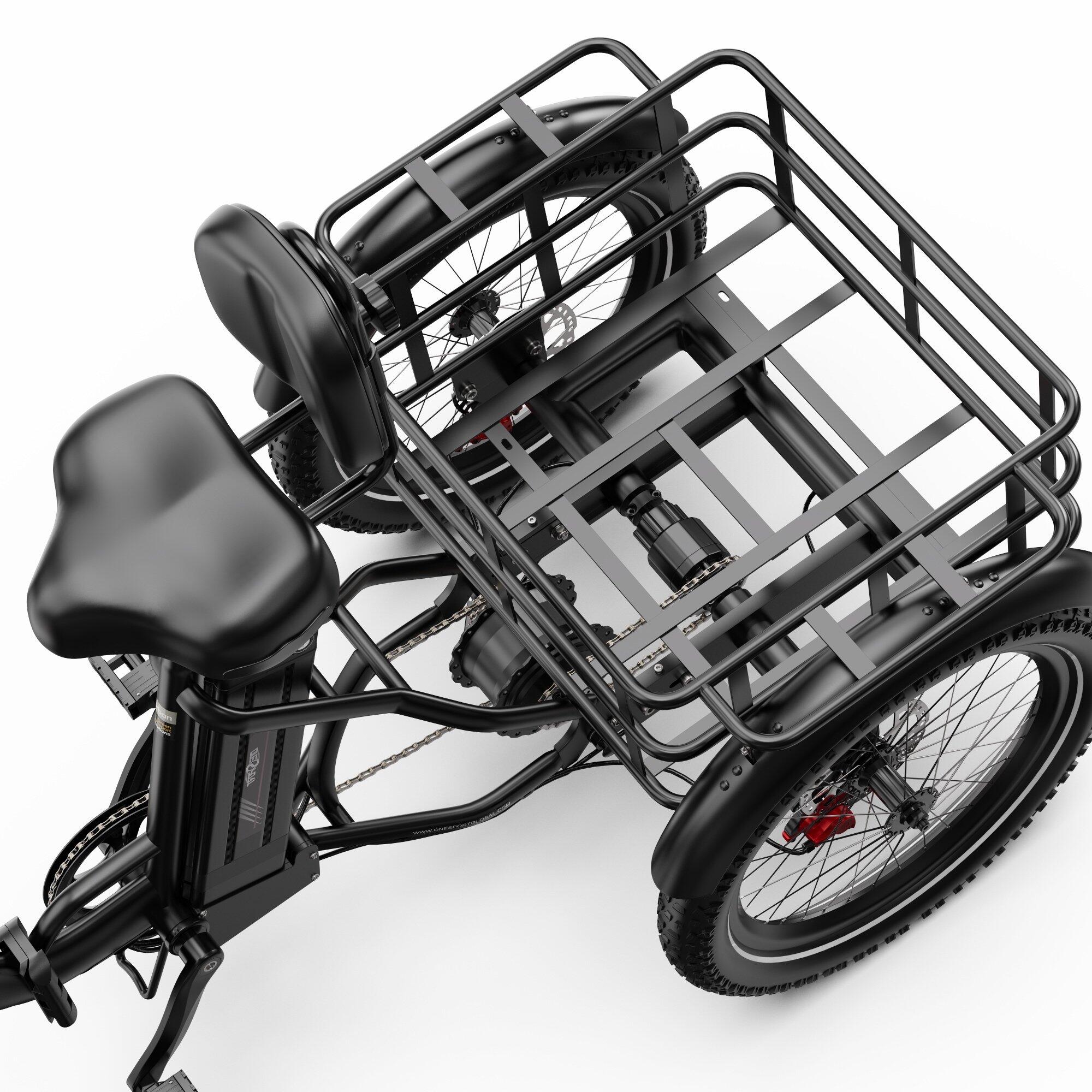 ONESPORT OT30 PRO 20" triciclo elétrico dobrável 3 rodas bateria 48V 18Ah 7/7