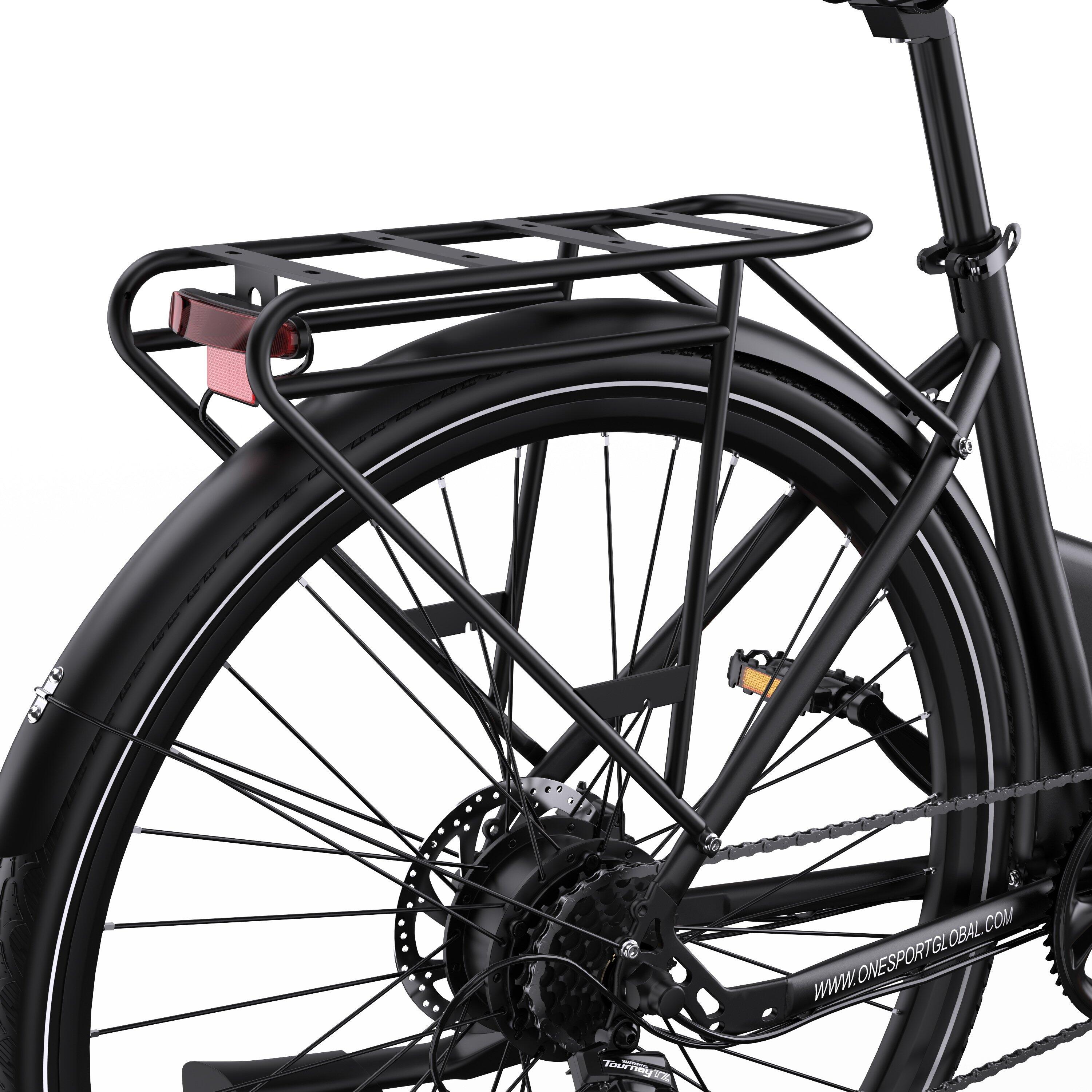 Bicicleta elétrica urbana Onesport OT12 27.5" motor 250W bateria 36V 13Ah 25km/h 6/7