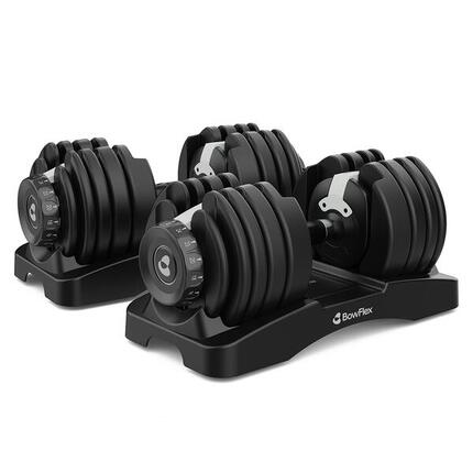 Haltères réglables SelectTech 52 (Paire) - 2 à 24 kg, 15 niveaux de charge