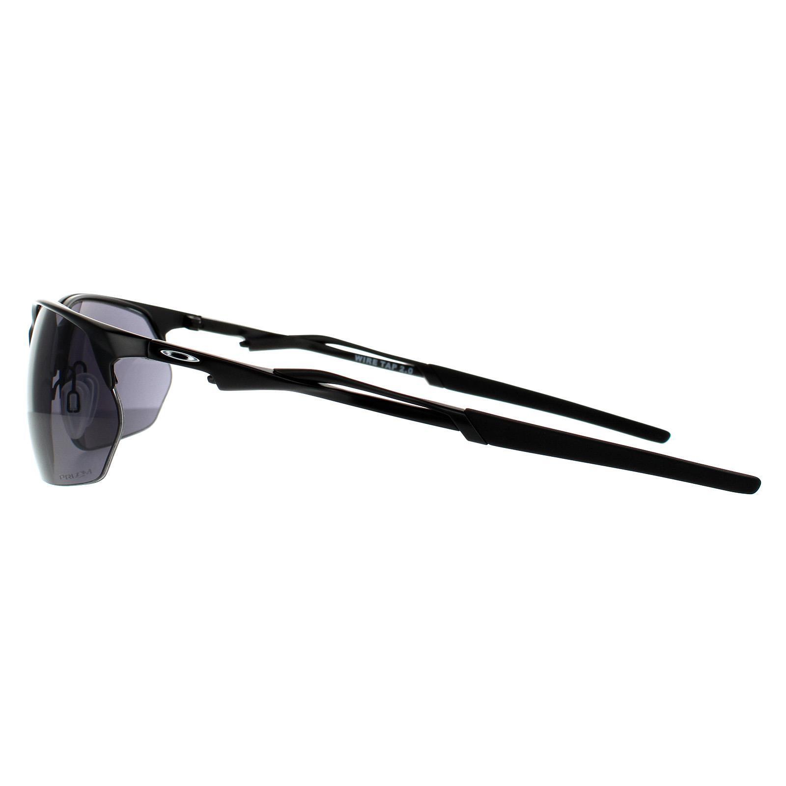 Oakley Rectangle Mens Satin Black Prizm Grey Sunglasses 3/14