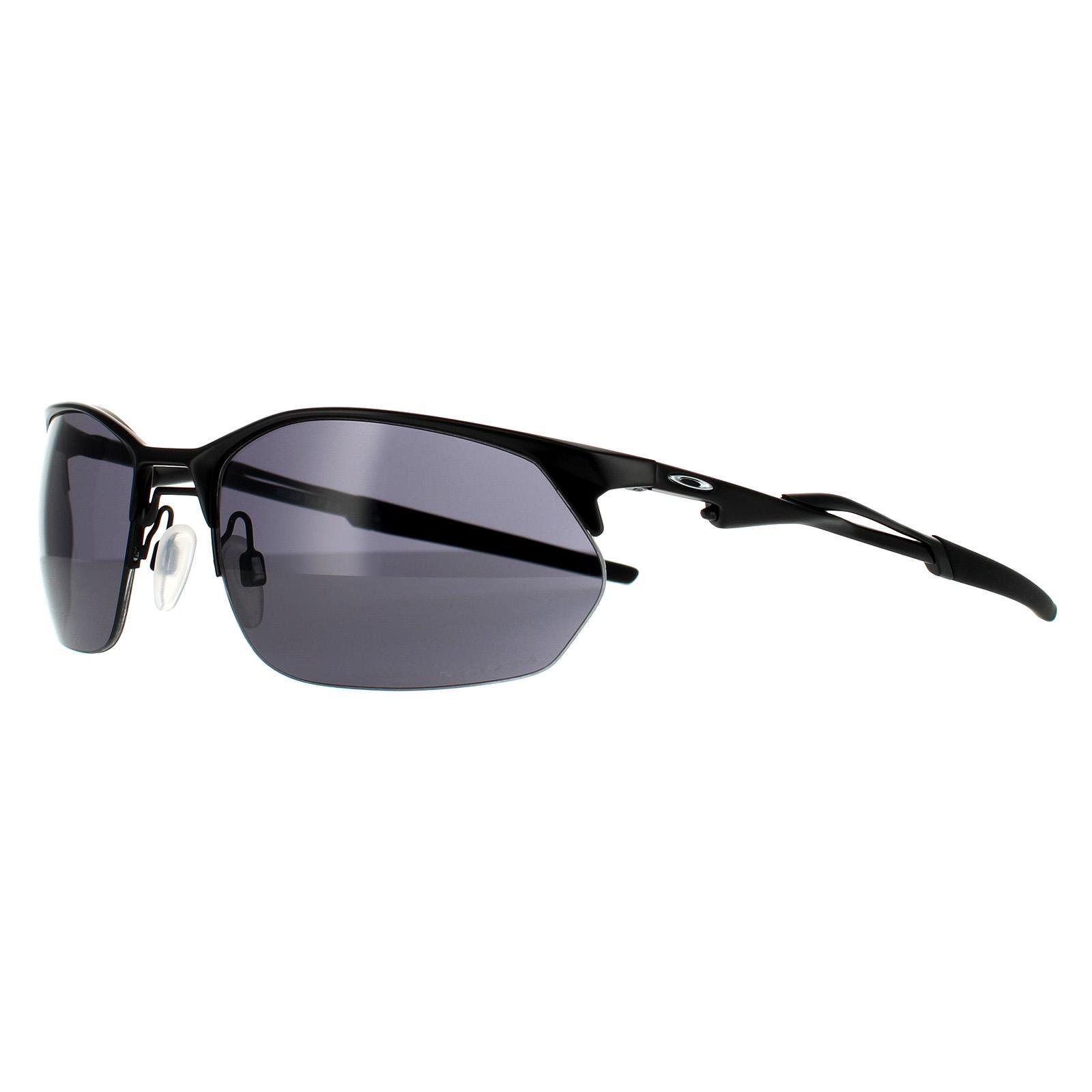 Oakley Rectangle Mens Satin Black Prizm Grey Sunglasses 2/14