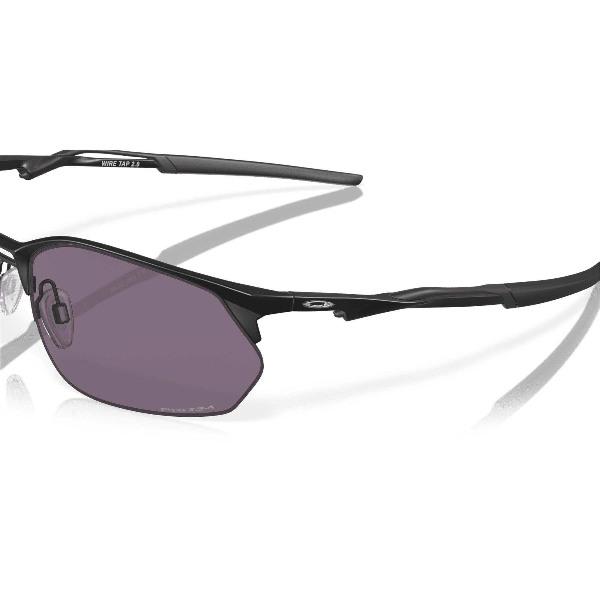 Oakley Rectangle Mens Satin Black Prizm Grey Sunglasses 7/14