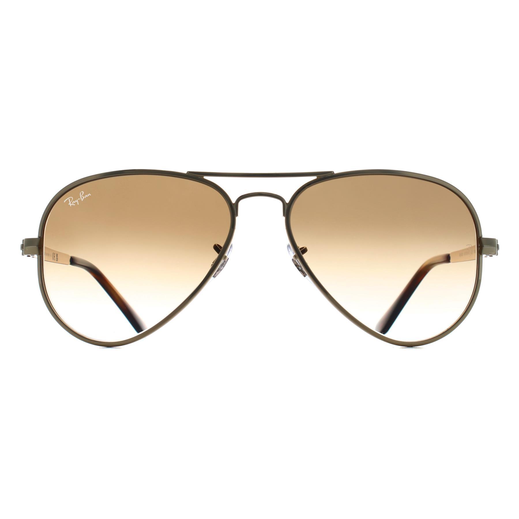 Ray-Ban Aviator Unisex Arista Gold Brown Gradient RB3925 Aviator